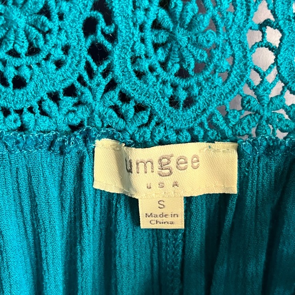 UMGEE Off The Shoulder Lace Blue Top - Picture 3 of 3